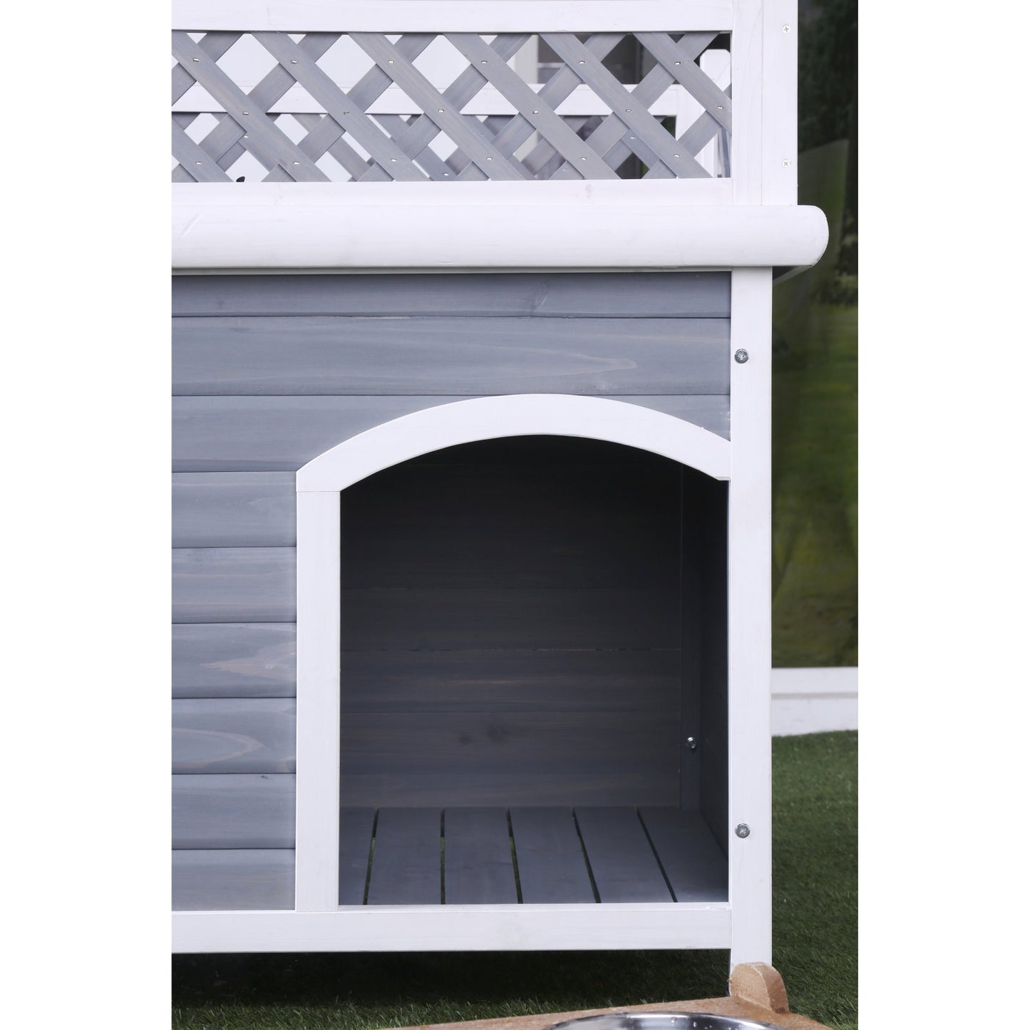 Furniture of America Halley Contemporary Open Terrace 2 Tone Dog House Animals & Pet Supplies > Pet Supplies > Dog Supplies > Dog Houses Enitial Lab   
