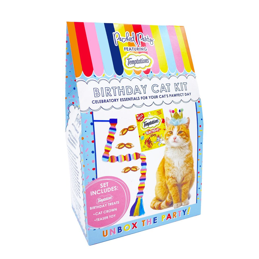 Packed Party Cat Birthday Box with Cat Treats, Toy & Accessory Animals & Pet Supplies > Pet Supplies > Cat Supplies > Cat Toys Packed Party   