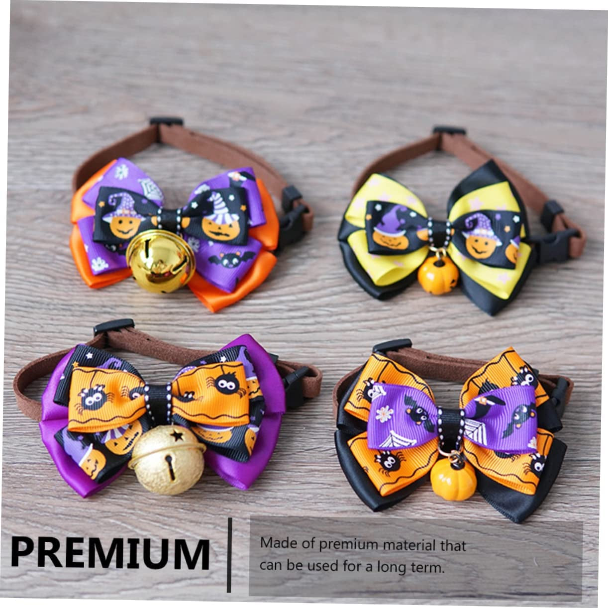 Hohopeti 2Pcs with Bells Breakaway Bow Themed and Tie& Pumpkin Bowties Puppy Outfit Decorations Belt Cute Bowknot Dog Neck Size Halloween Pumkin Neckband Collars S Adjustable Doggiesize Animals & Pet Supplies > Pet Supplies > Dog Supplies > Dog Apparel Hohopeti   