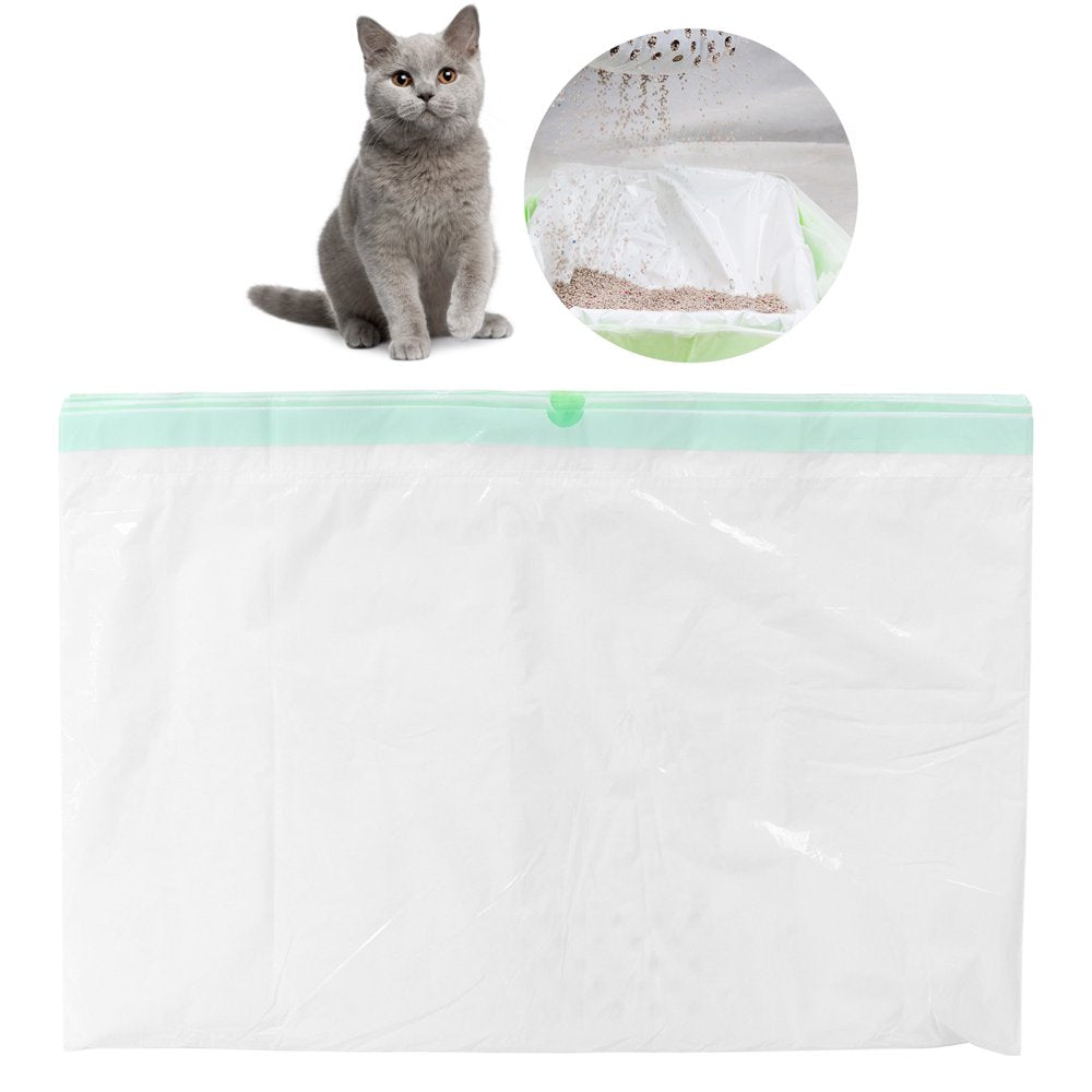 Garbage Bag, Litter Box Liners 7Pcs Convenient with Drawstring Handle Leaking Hole for Change Cat Litter S