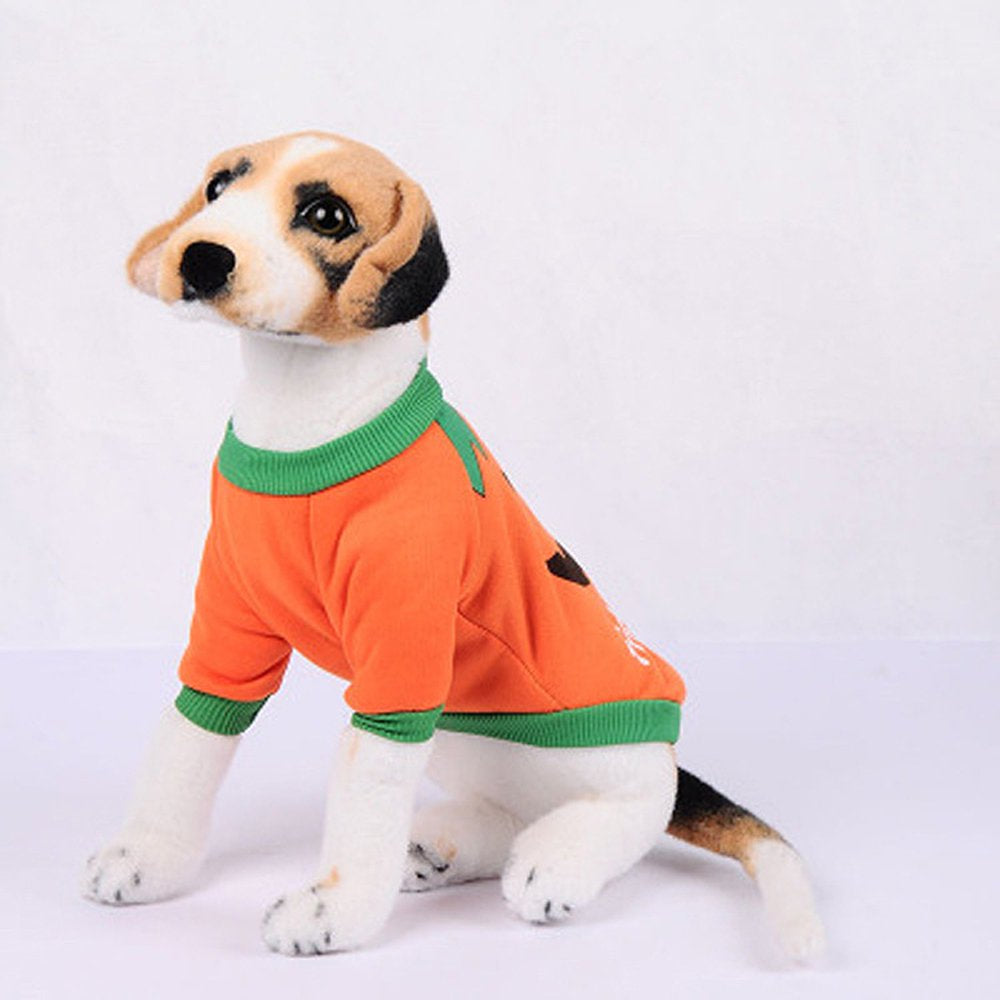 Pet Dog Clothes Halloween Pumpkin Dog Pajamas Pet Cat Dog Apparel Holidays Costume Breathable Holidays Costume for Pet Dog Puppy (