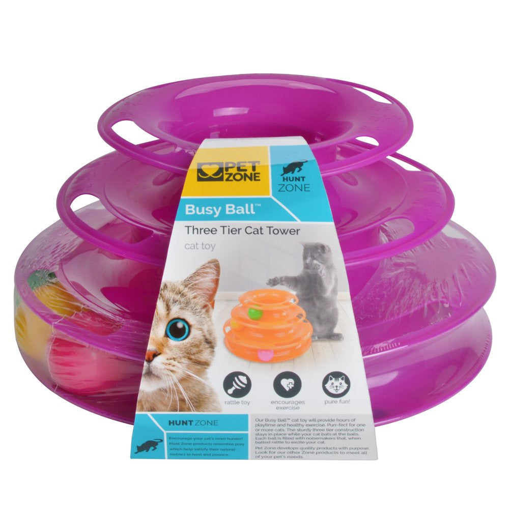 Pet Zone Busy Ball Three Tier Cat Tower Interactive Cat Toy Animals & Pet Supplies > Pet Supplies > Cat Supplies > Cat Toys Pet Zone   