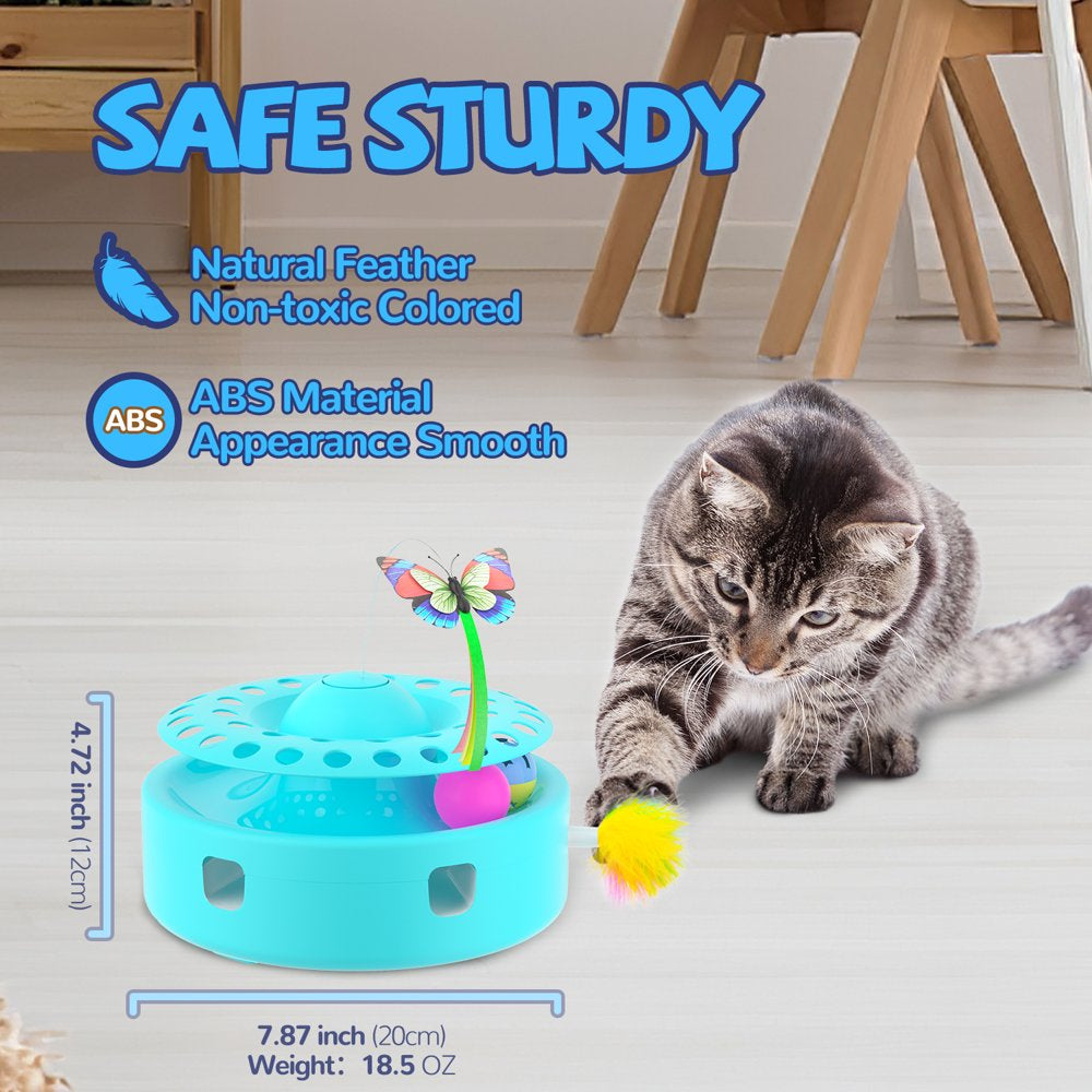 Lexvss 3-In-1 Interactive Cat Toys, Automatic Electronic Rotating Butterfly and Ambush Interactive Feather, 2 Ball Exercise Kitten Indoor Toy Teaser Animals & Pet Supplies > Pet Supplies > Cat Supplies > Cat Toys Lexvss   