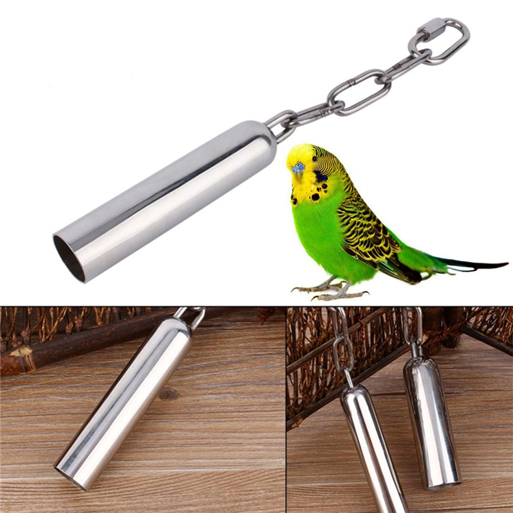 Stainless Steel Bell Toy Bird Cage Hanging Bite Toy for Medium Large Parrots Cockatiels Conures African Greys Animals & Pet Supplies > Pet Supplies > Bird Supplies > Bird Toys BYDEZCON   