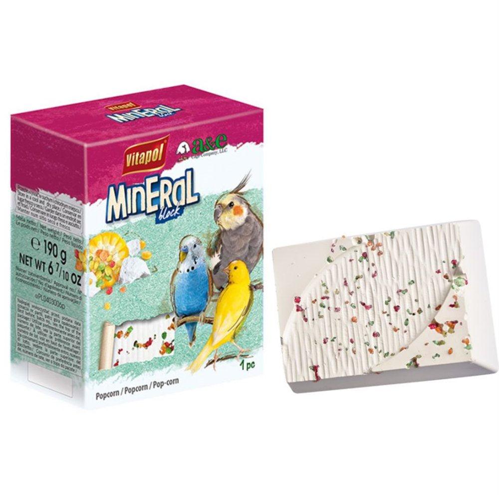 AE Cage Company Popcorn Infused Bird Mineral Block Large Animals & Pet Supplies > Pet Supplies > Bird Supplies > Bird Treats AE Cage Company 1 ct Multicolor 