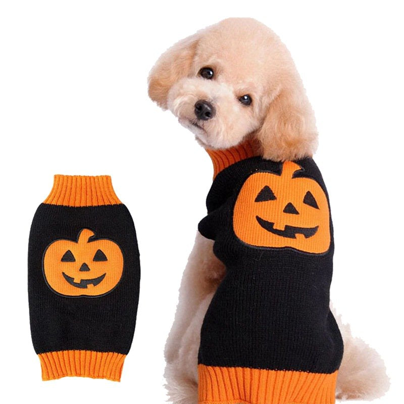Bellaven Pet Clothes the Halloween Pumpkin Cat Dog Sweater, Dog Knitwear, Dog Apparel, Pet Sweatshirt Animals & Pet Supplies > Pet Supplies > Cat Supplies > Cat Apparel Bellaven M Pumpkin 