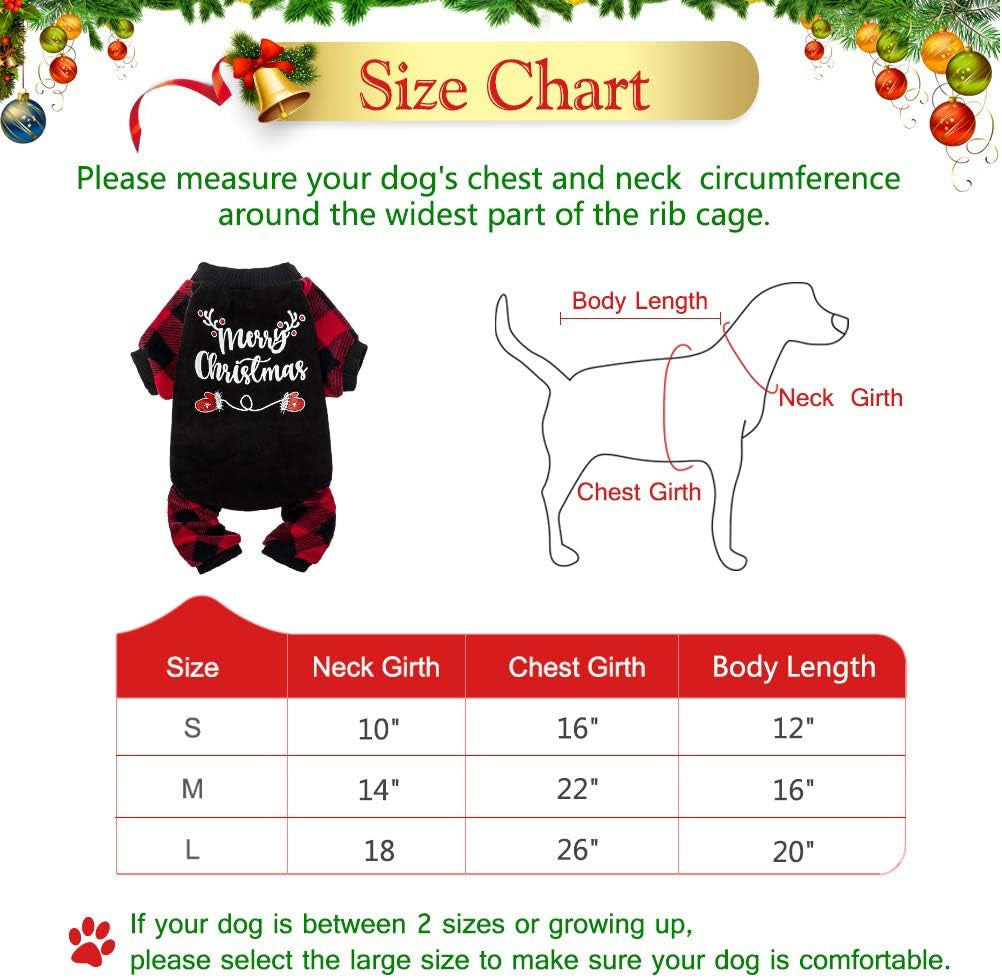 Christmas Dog Pajamas - Soft Comfortable Dog Sweater Warm Pet Winter Clothes Classic Plaid Puppy Pajamas, Medium Animals & Pet Supplies > Pet Supplies > Dog Supplies > Dog Apparel MR. Eazy   