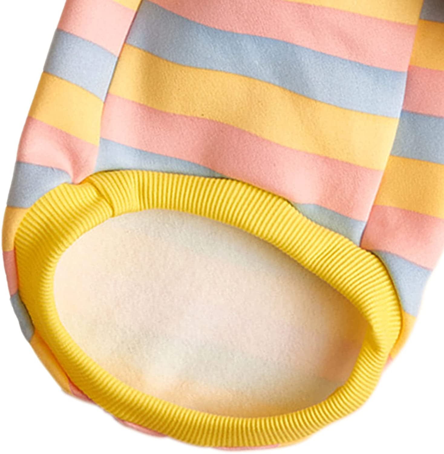 JOUHOI Striped Dog Sweater for Small Dogs Winter Sweatshirt Warm Pet Puppy Clothes Doggie Cat Clothing, Pink Yellow, Medium, (DST-01) Animals & Pet Supplies > Pet Supplies > Dog Supplies > Dog Apparel JOUHOI   