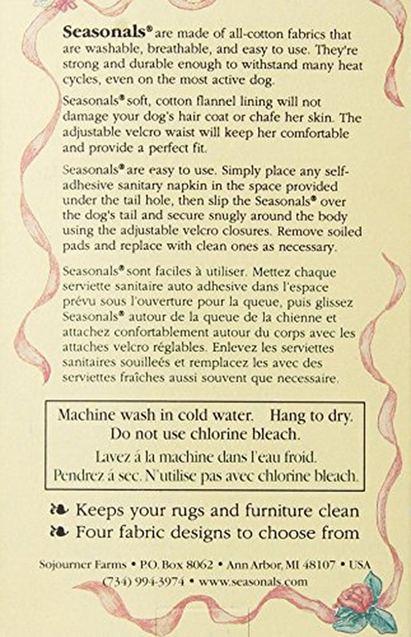 Seasonals 41116HFL Washable Female Dog Diaper, Hot Flames - Extra Large Animals & Pet Supplies > Pet Supplies > Dog Supplies > Dog Diaper Pads & Liners Seasonals   