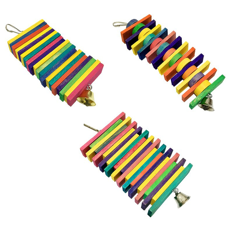 Pet Bird Toy Building Blocks Chew Bite-Resistant Toy Hanging Colorful Wooden Parrot Cage Animals & Pet Supplies > Pet Supplies > Bird Supplies > Bird Toys Ardorlove   