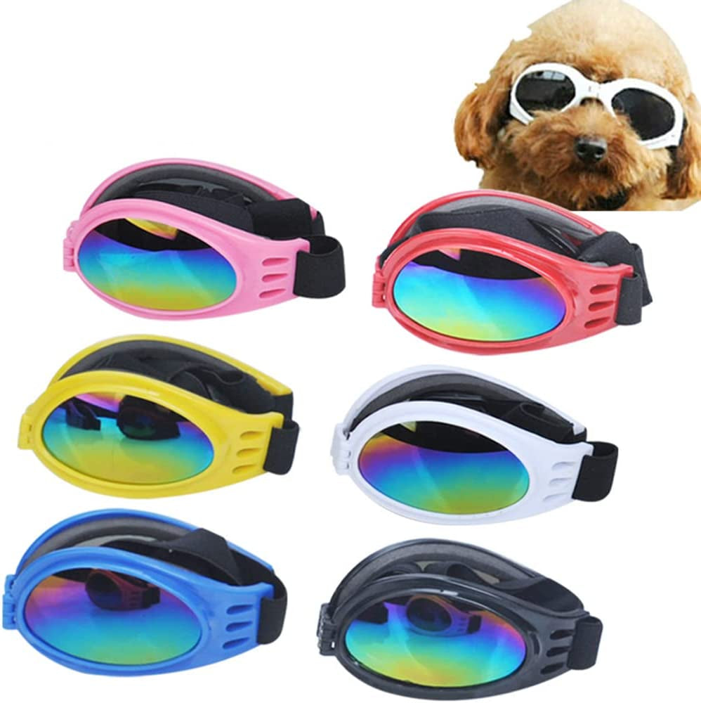 Mekek Pet Dog Sunglasses Summer Windproof Foldable Sunscreen Anti-Uv Goggles Eye Wear UV Protection Doggy Goggles Adjustable Pet Supplies Pink One Size Animals & Pet Supplies > Pet Supplies > Dog Supplies > Dog Apparel Mekek   