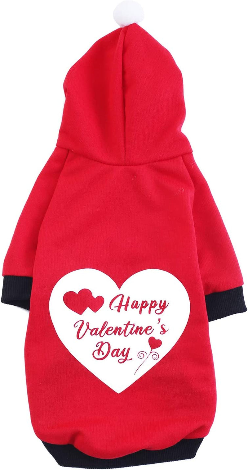 Impoosy Valentine'S Day Pet Dog Hoodies Funny Heart Shirt Cute Puppy Costume Clothes for Small Medium Dogs Cats Pets (S) Animals & Pet Supplies > Pet Supplies > Dog Supplies > Dog Apparel Impoosy Red01 S (4-7lb) 