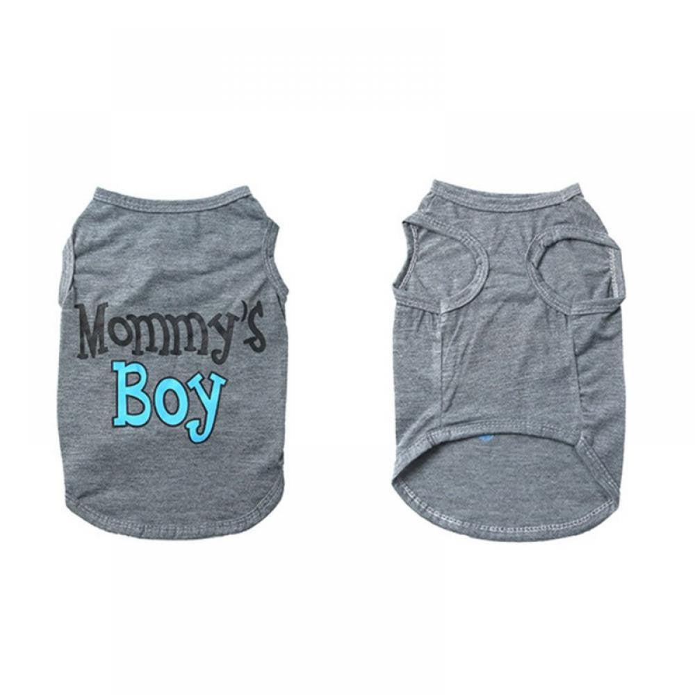 Mommy'S Boy Dog Shirt Male Puppy Clothes for Small Dog Boy Chihuahua Yorkies Bulldog Pet Cat Outfits Tshirt Apparel (Medium) Animals & Pet Supplies > Pet Supplies > Cat Supplies > Cat Apparel Alvage   