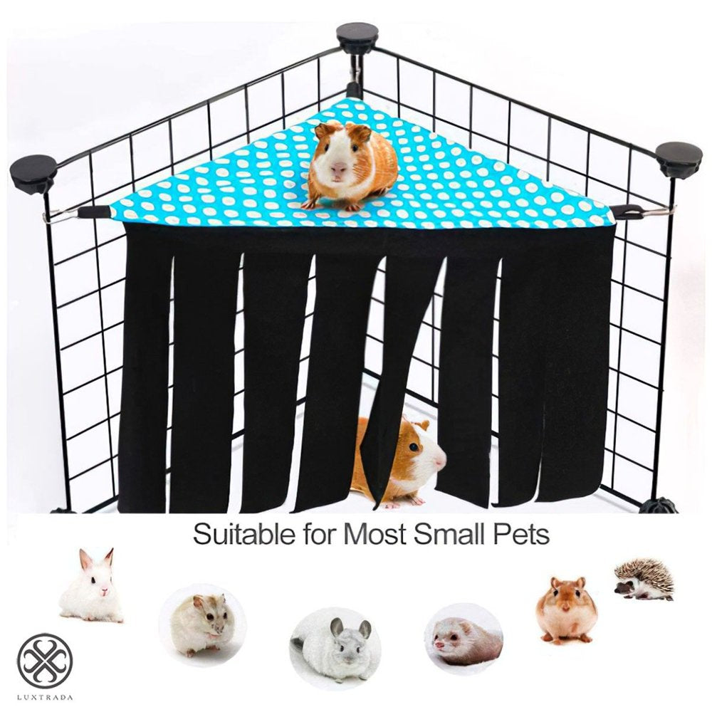 Luxtrada Hideout for Guinea Pigs, Corner Fleece Forest Hideaway Pet Cage Hammock for Rats, Hamsters, Hedgehog, Ferrets, Chinchillas, Bunny, Mice Small Animals Animals & Pet Supplies > Pet Supplies > Small Animal Supplies > Small Animal Bedding Luxtrada   