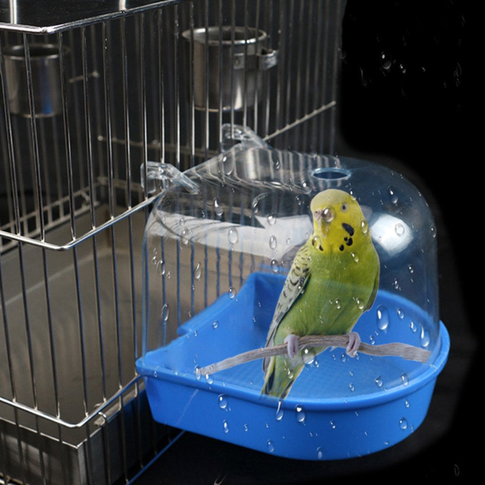 BOOYOU Bird Bath Box Parrot Bathing Cage Accessory for Small Birds Parakeet Canary Budgerigar Lovebirds Transparent Top Animals & Pet Supplies > Pet Supplies > Bird Supplies > Bird Cage Accessories BOOYOU   