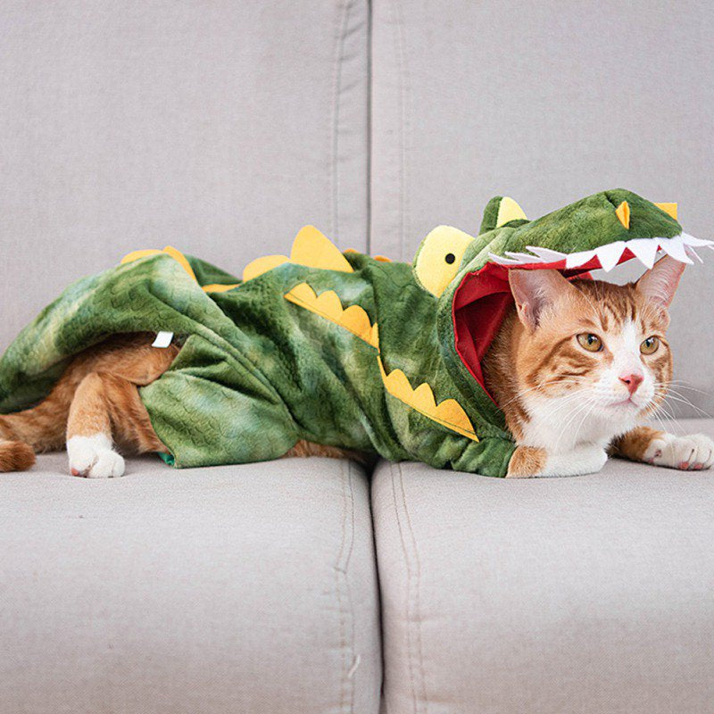 Funny Dog Crocodile Costumes, Pet Halloween Alligator Cosplay Dress, Adorable Cat Apparel Animal Warm Outfits Clothes Animals & Pet Supplies > Pet Supplies > Cat Supplies > Cat Apparel Praeter   