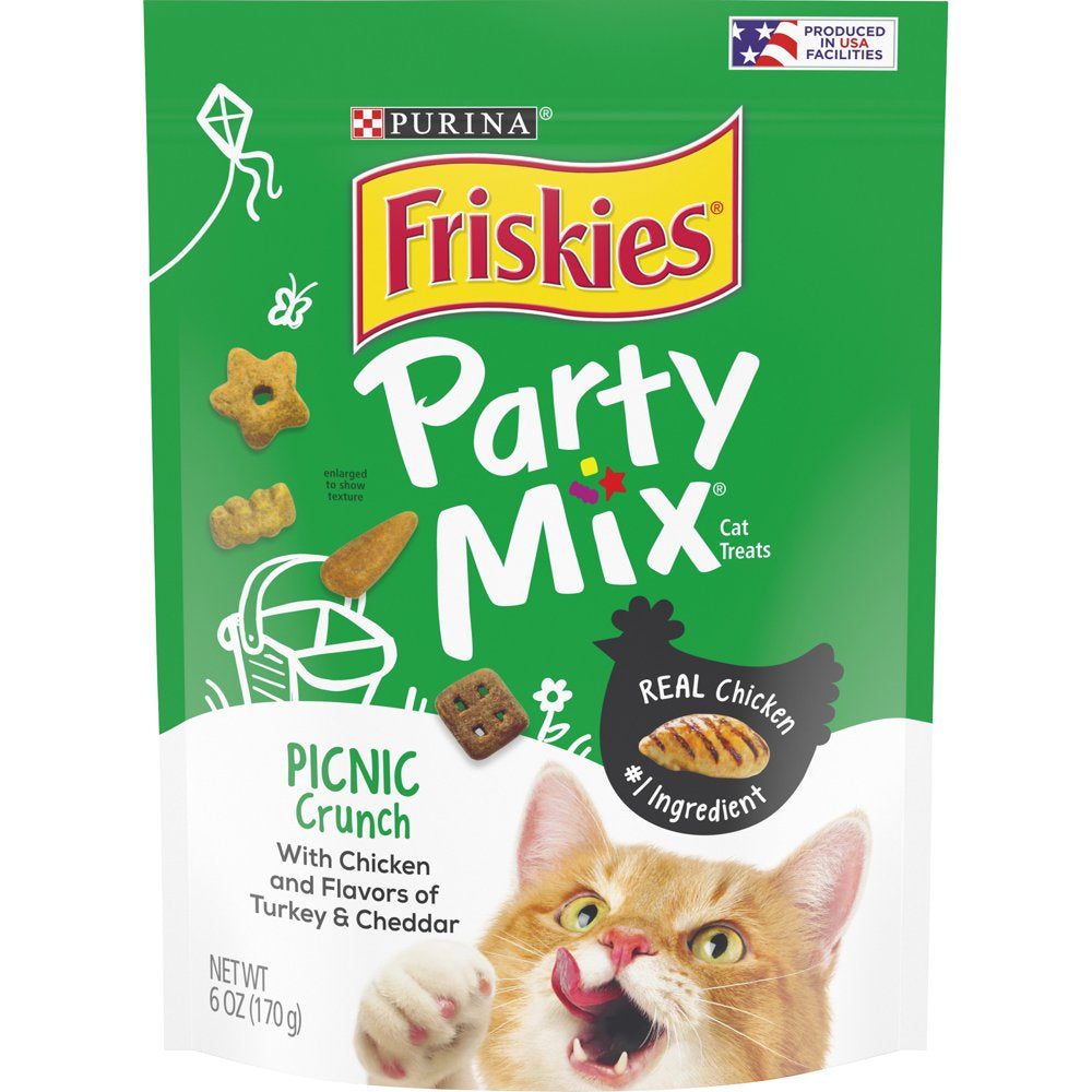 Friskies Cat Treats, Party Mix Picnic Crunch, 2.1 Oz. Pouch Animals & Pet Supplies > Pet Supplies > Cat Supplies > Cat Treats Nestlé Purina PetCare Company 6 oz. 1 