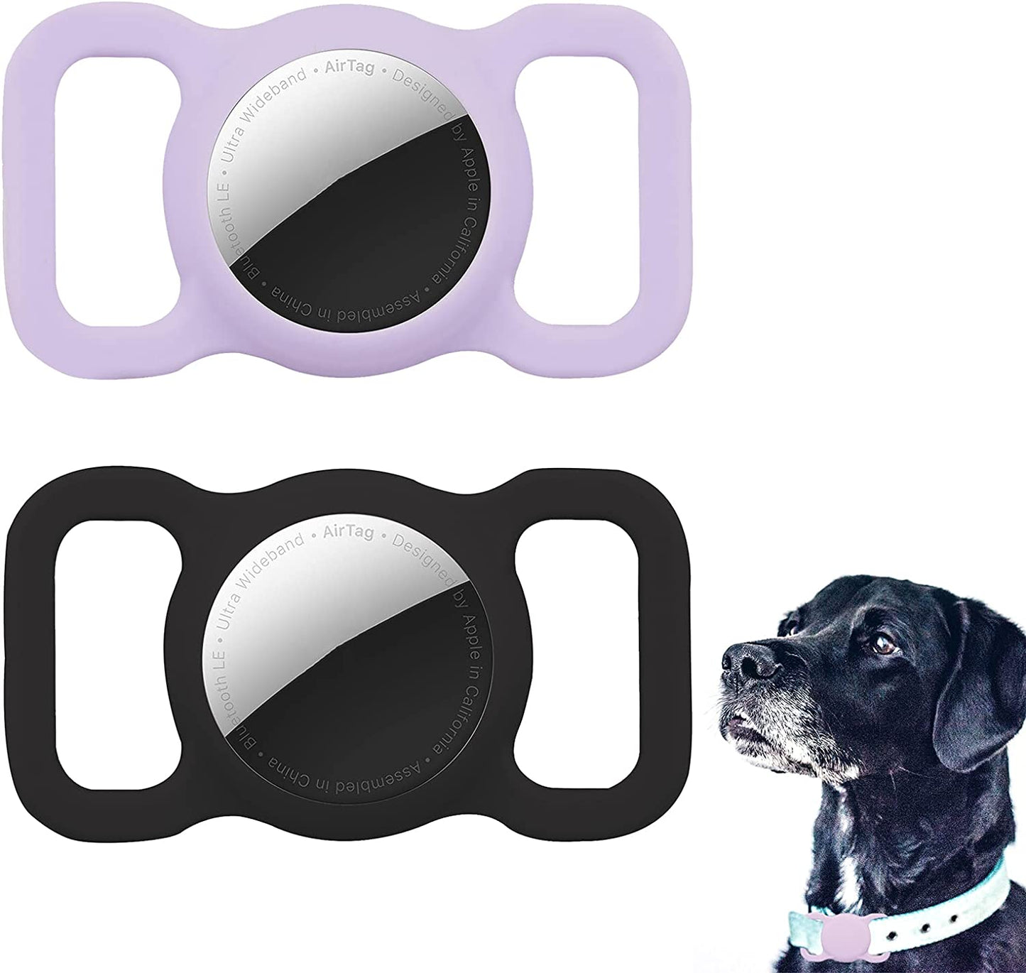 Protective Case Compatible for Apple Airtag 2021, 1 Pack Soft Silicone Dog Cat Collar Pet Loop Air Tag Holder Accessories, Lightweight Anti-Scratch Anti-Lost Shockproof(Black 1Pack)