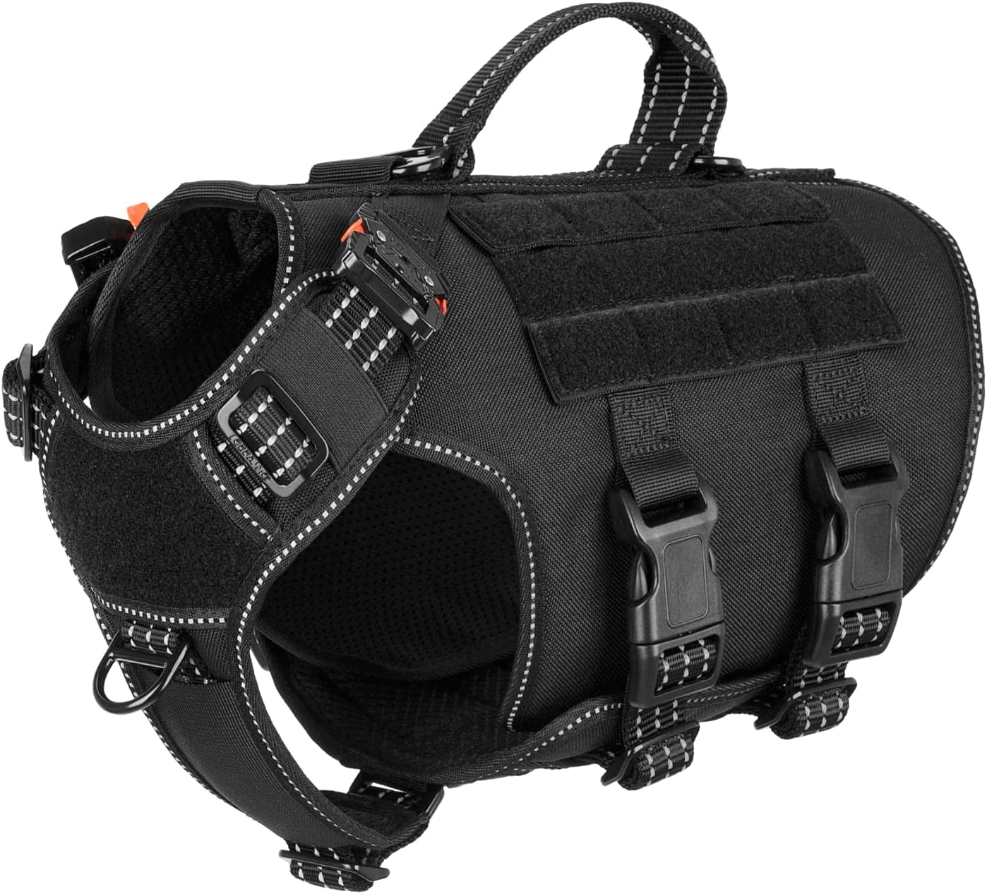 ICEFANG Tactical Dog Operation Harness with 6X Buckle,Dog Molle Vest with Handle,3/4 Body Coverage,Hook and Loop Panel for ID Patch,No Pulling Front Clip (L (28"-35" Girth), Coyote Brown) Animals & Pet Supplies > Pet Supplies > Dog Supplies > Dog Apparel frostwolf Reflective Black Small (Pack of 1) 