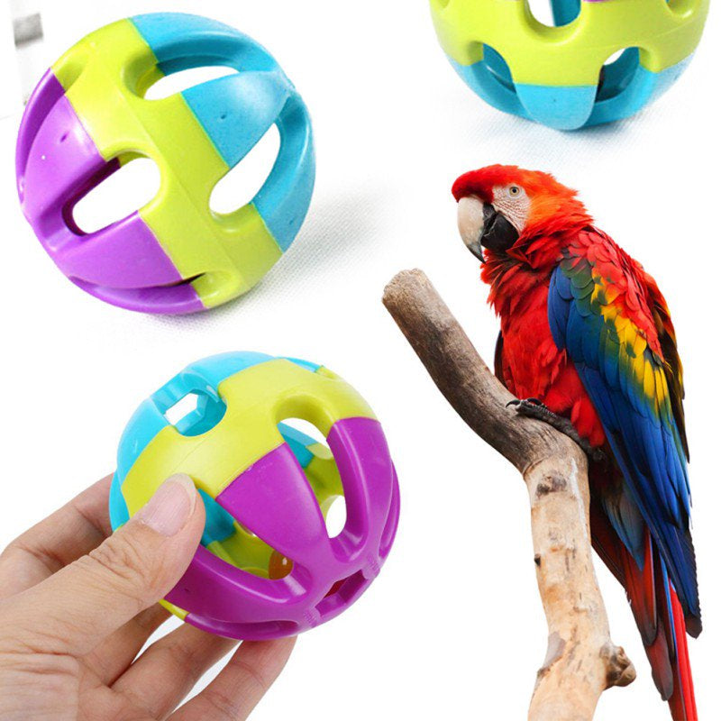Pet Bird Parrot Chew Ball Parrot Chasing Toys with Bell Cockatiel Parakeet Bite Chew Toys Pet Bird Accessories