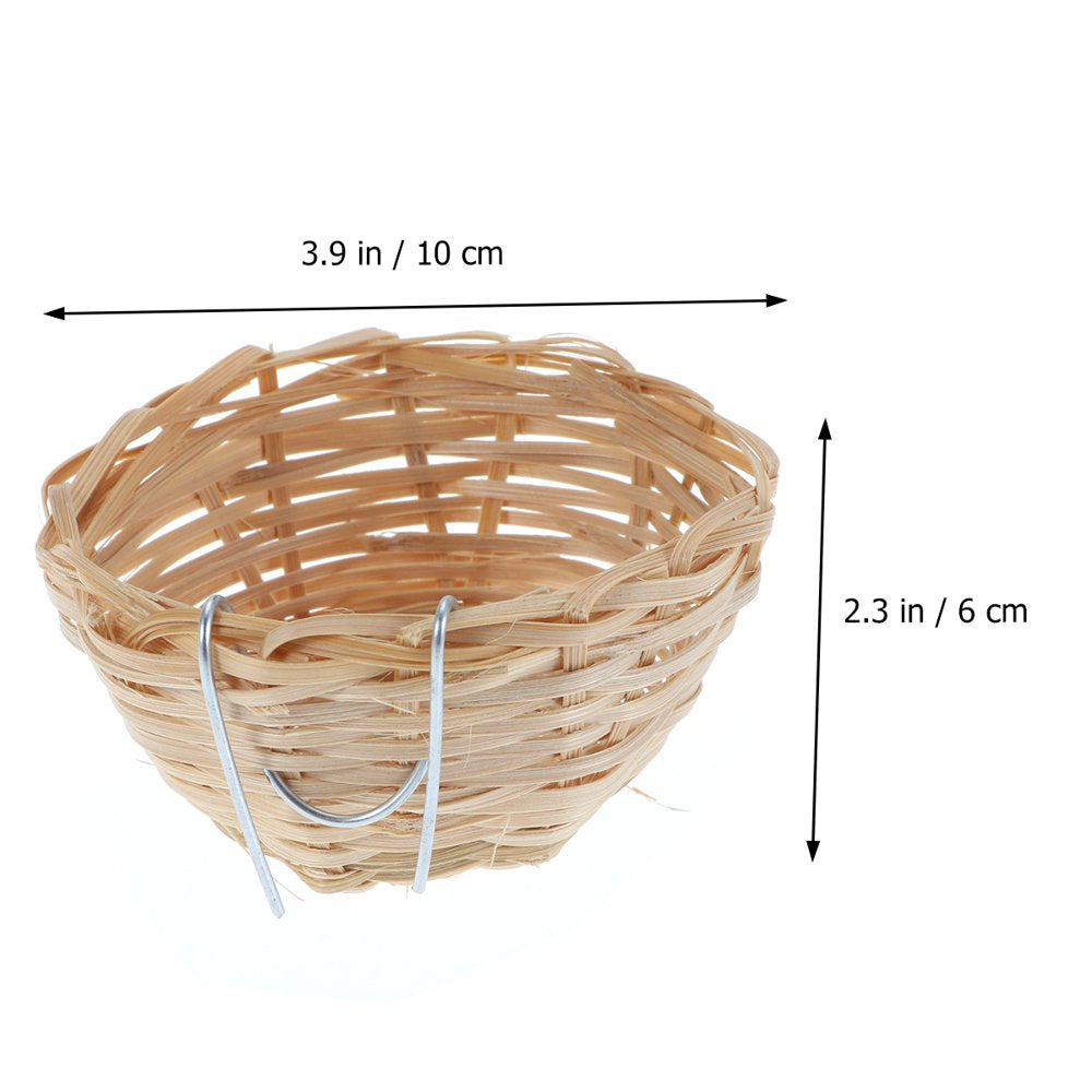 Etereauty Bird Nest Cage House Parakeet Birds Cages Finch Parakeets Canary Accessories Nests Bamboo Artificial Cockatiel Hanging Animals & Pet Supplies > Pet Supplies > Bird Supplies > Bird Cage Accessories ETEREAUTY   