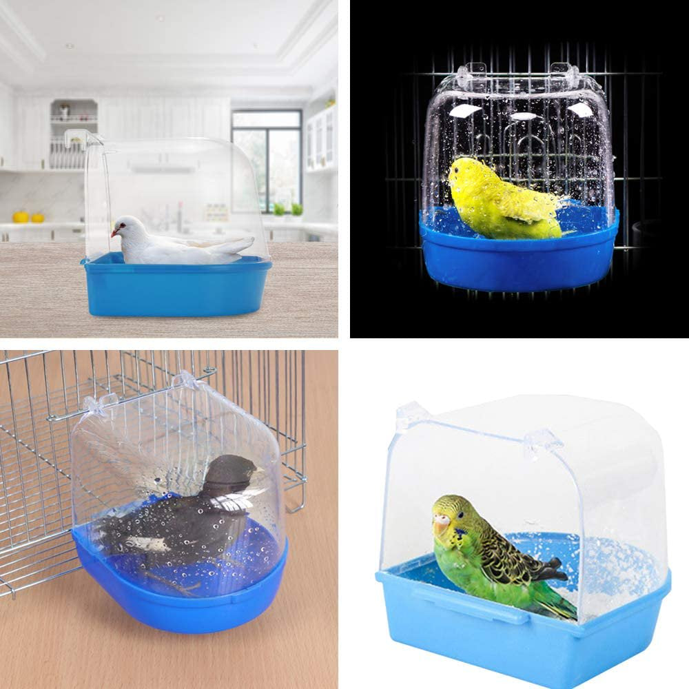 Parrot Bath Box Bird Cage Accessory Supplies Bathing Tub Bath for Pet Brids Canary Budgies Parrot Animals & Pet Supplies > Pet Supplies > Bird Supplies > Bird Cage Accessories Torubia   