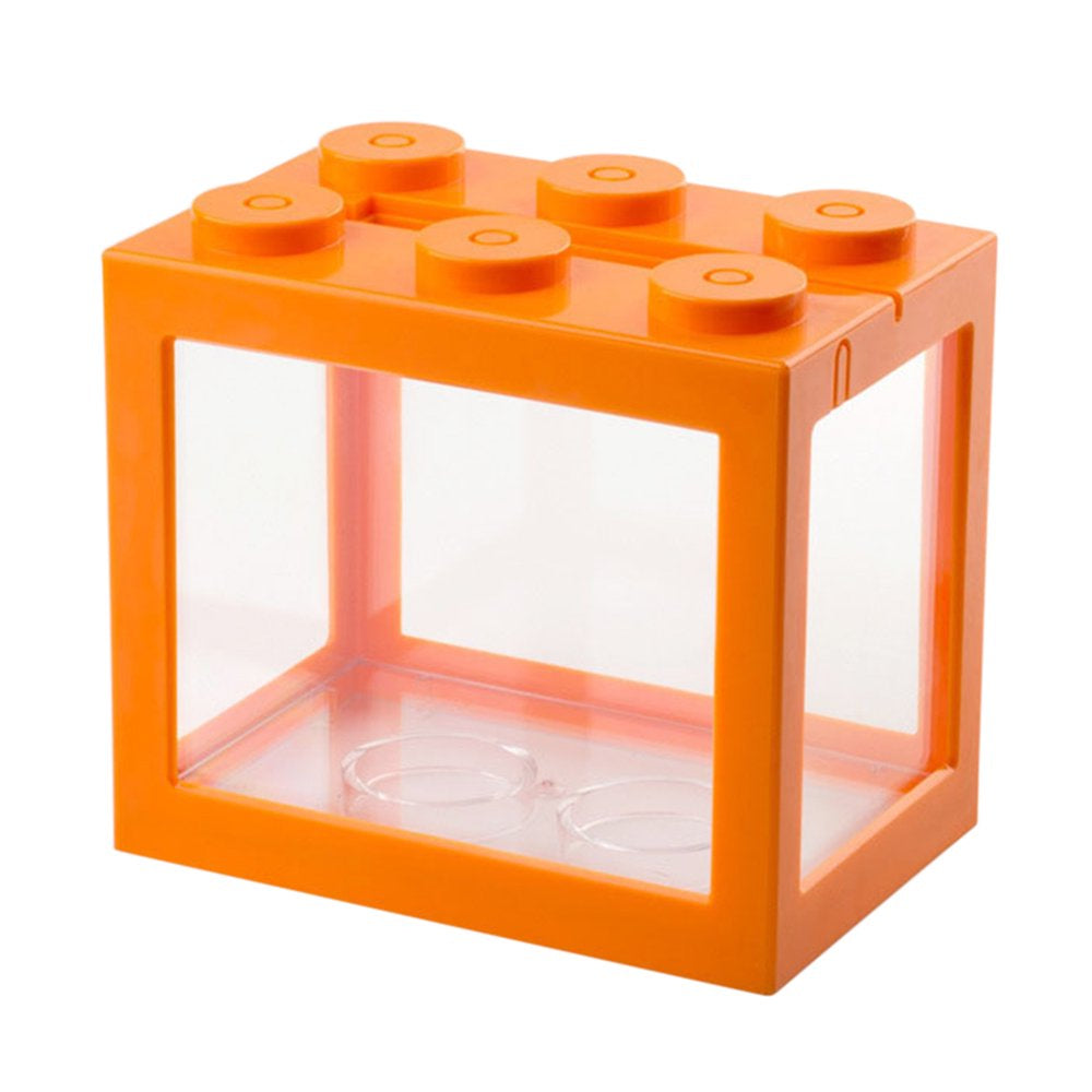 Goolrc Mini Fish Tanks Row Aquarium Stackable Tanks Feeding Tanks Mini Reptile Row Box Desktop Decoration Animals & Pet Supplies > Pet Supplies > Fish Supplies > Aquarium Lighting GoolRC Orange  