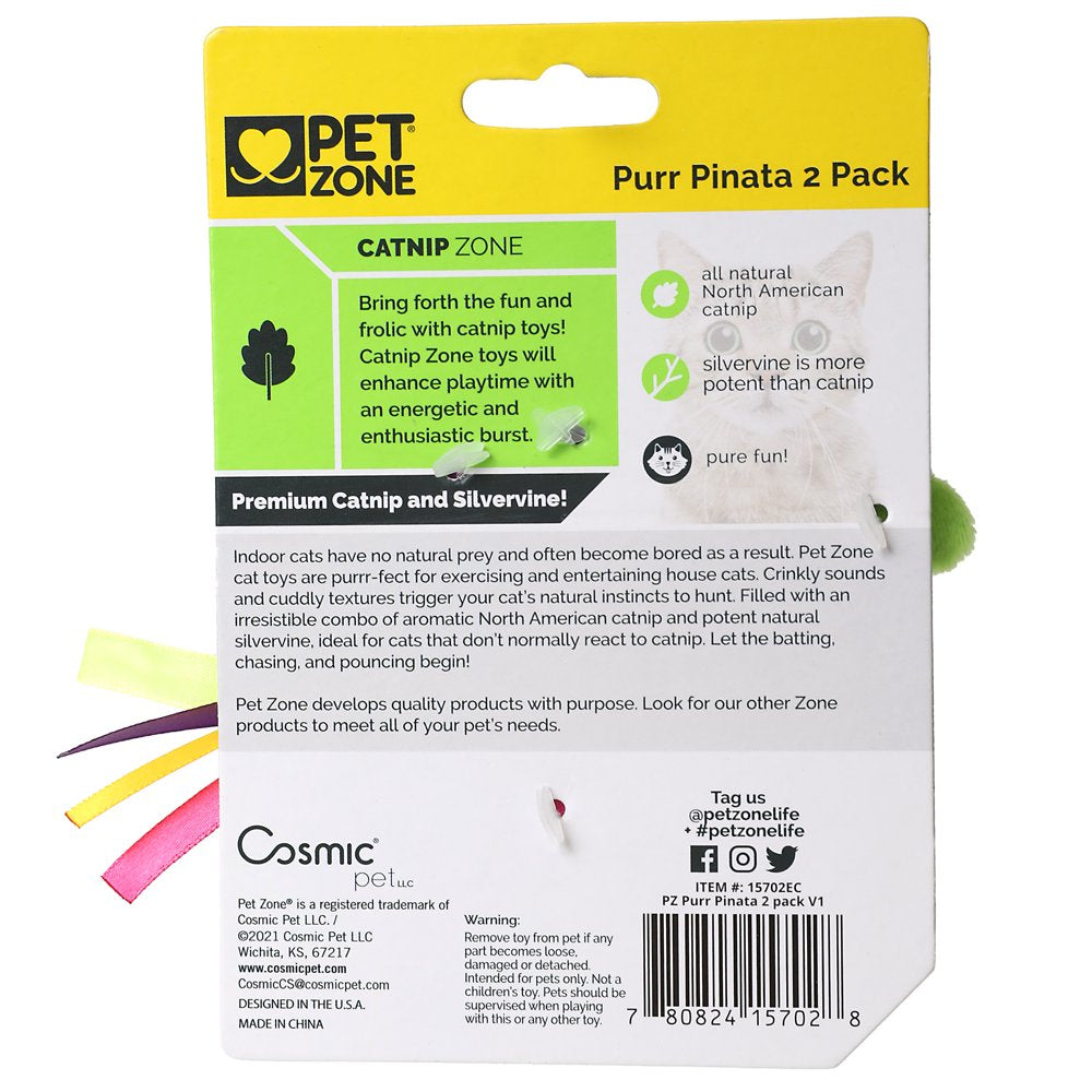 Pet Zone Purr Piñata Plush Catnip Filled Cat Toys for Cats and Kittens, 2 Pack Animals & Pet Supplies > Pet Supplies > Cat Supplies > Cat Toys Our Pets   