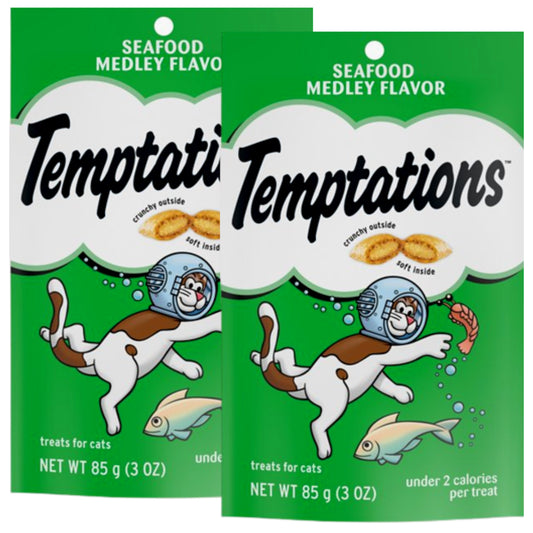 Temptations Seafood Medley Flavor Crunchy and Soft Cat Treats Food Great Snack for Adult Cats, 3 Oz - Pack of 2 Animals & Pet Supplies > Pet Supplies > Cat Supplies > Cat Treats NS   