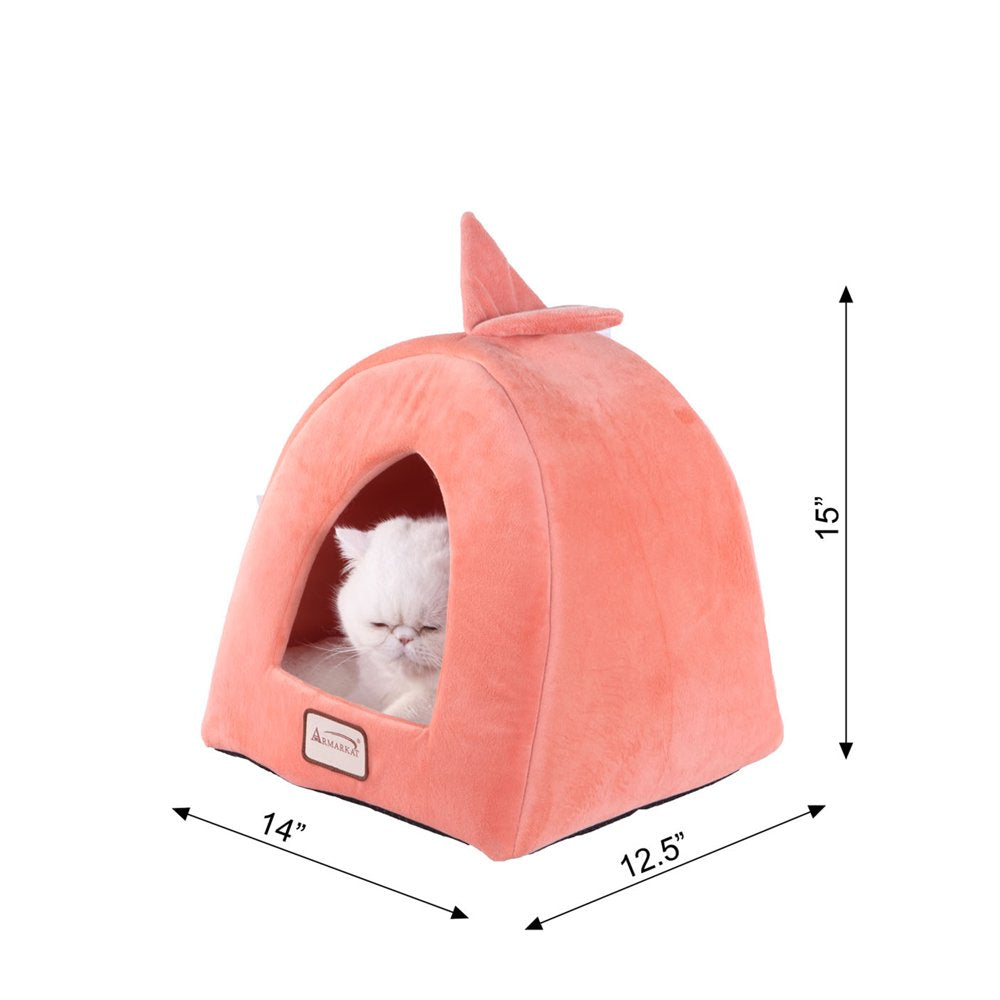 Armarkat Hooded Pet Cat Bed, Orange 14 X 12.5 In Animals & Pet Supplies > Pet Supplies > Cat Supplies > Cat Beds Aeromark Intl Inc   