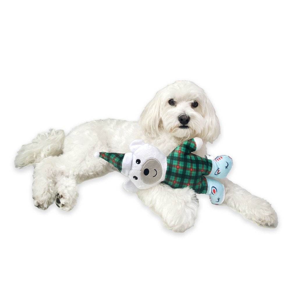 Vibrant Life Holiday Bear Dog Toy with Squeaker for Light to Moderate Chewing