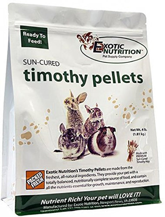 Exotic Nutrition Timothy Pellets 4 Lb. - Supplemental Food - for Rabbits, Guinea Pigs, and Other Grass Feeding Pets Animals & Pet Supplies > Pet Supplies > Small Animal Supplies > Small Animal Food Exotic Nutrition   