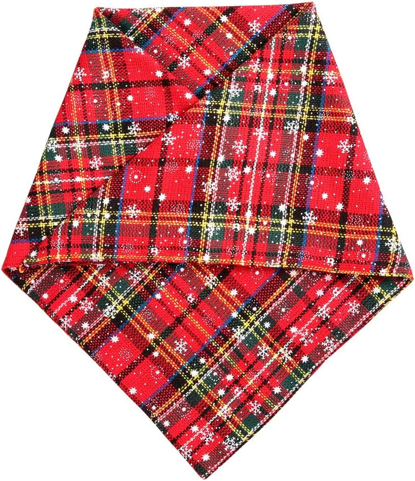 4Pcs Dog Bandana Christmas Pet Triangle Scarf Plaid Snowflake Accessories Bibs for Dog Cat Animals & Pet Supplies > Pet Supplies > Dog Supplies > Dog Apparel Jiaxing Haozhe clothing Co., Ltd.   