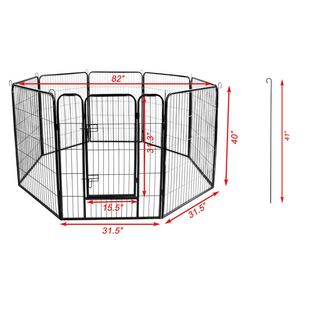 Large Indoor Metal Pet Run Playground Fence Indoor Outdoor Iron 8-Panel Playpen Pet Supply Animals & Pet Supplies > Pet Supplies > Dog Supplies > Dog Kennels & Runs wrea   