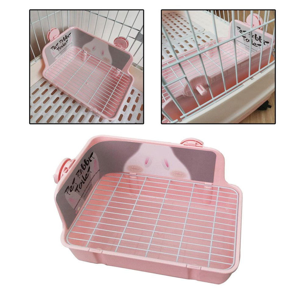 Rabbit Litter Box, Potty Trainer Corner Tray Bedding Cage Stable Portable Cleaning Toilet Chinchilla Small Animal Squirrel Hamster , Pink Animals & Pet Supplies > Pet Supplies > Small Animal Supplies > Small Animal Bedding perfeclan   