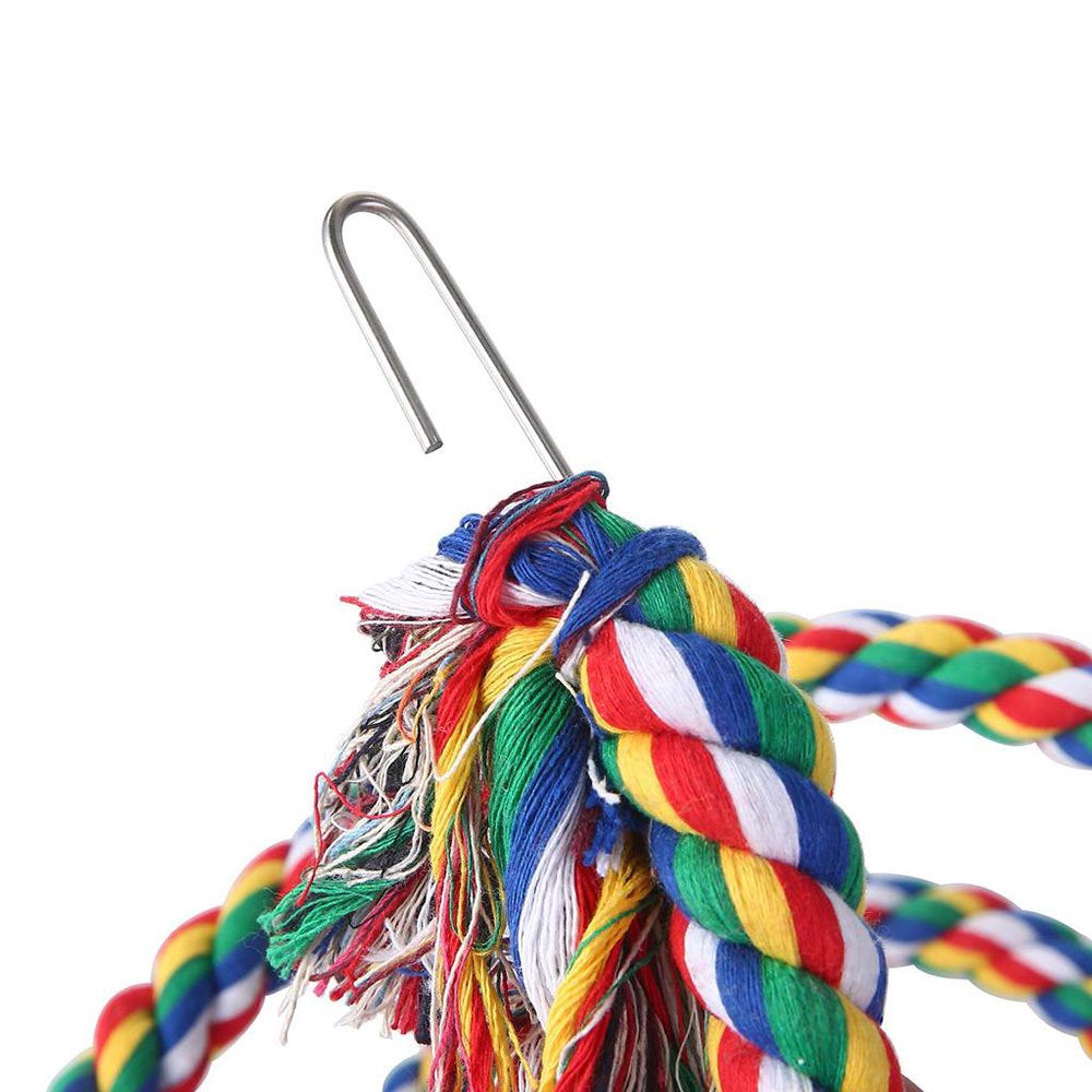 Parrot Rope Toy with Bell Braided Parrot Chew Rope Bird Cage Cockatiel Toy Pet Bird Training Accessories Pet Plaything Supplies Animals & Pet Supplies > Pet Supplies > Bird Supplies > Bird Cage Accessories OurLeeme   