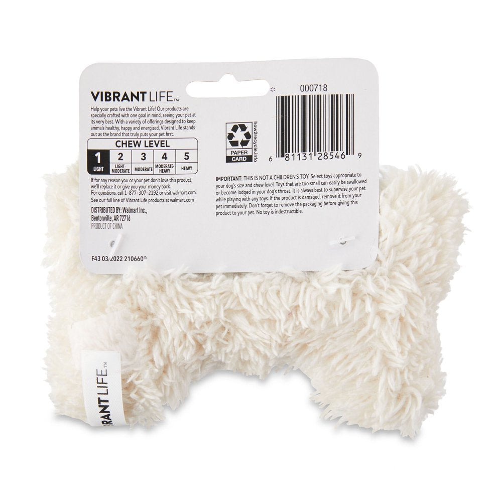 Vibrant Life Cozy Buddy Squeaky Bone Dog Toy, #Spoiled, Chew Level 1 Animals & Pet Supplies > Pet Supplies > Dog Supplies > Dog Toys Wal-Mart Stores, Inc.   