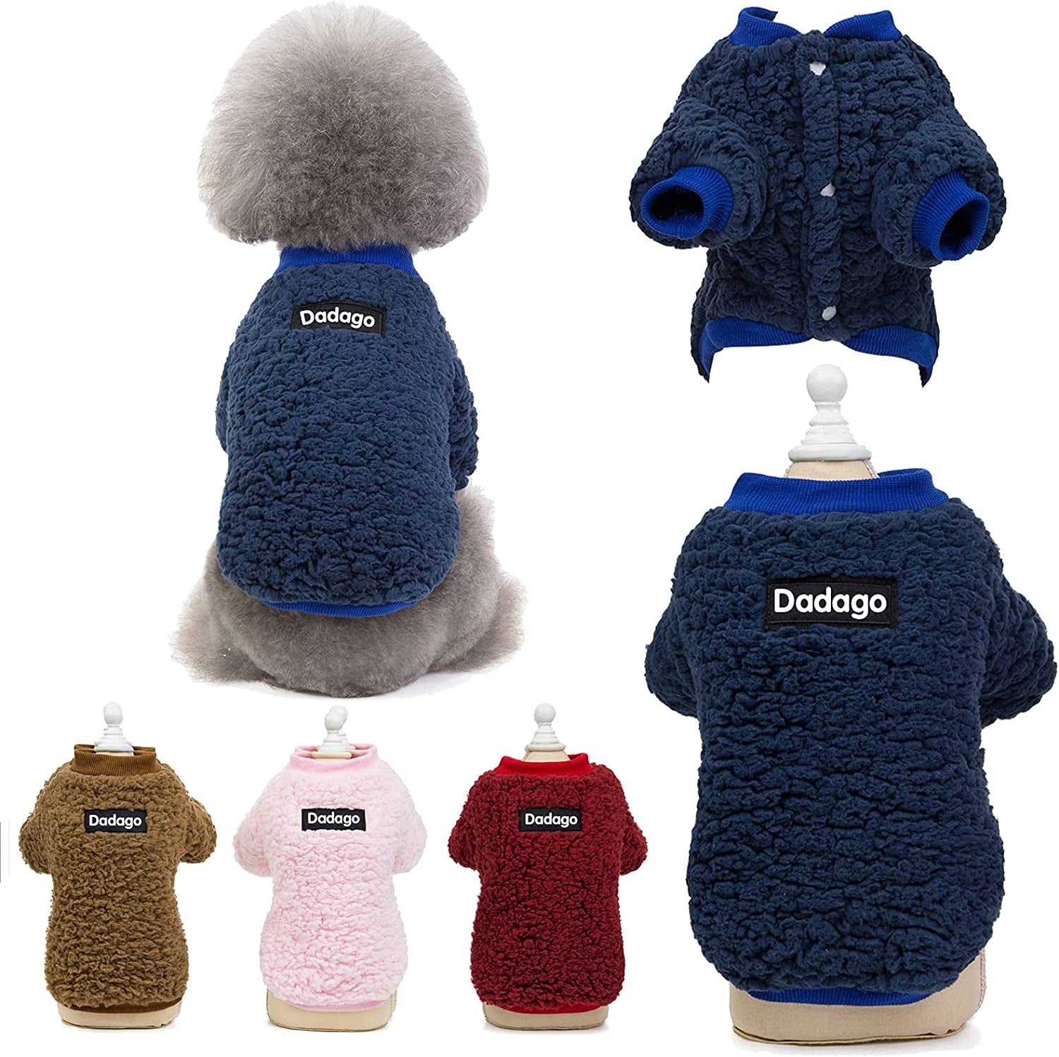 Small Dog Sweater Cat Puppy Winter Warm Coat Pet Cold Weather Cozy Fleece Clothes Cute Pullover Sweater for Small Dogs Girl Boy (Medium, Pink) Animals & Pet Supplies > Pet Supplies > Dog Supplies > Dog Apparel Winmany Blue Large 