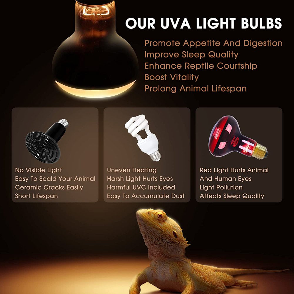 Reptile Heat Lamp Bulb, 50 Watt Infrared Basking Spot Lamp of , Heat Lamp Bulbs for Reptiles and Amphibian Use, 4 Packs  YANSUN   