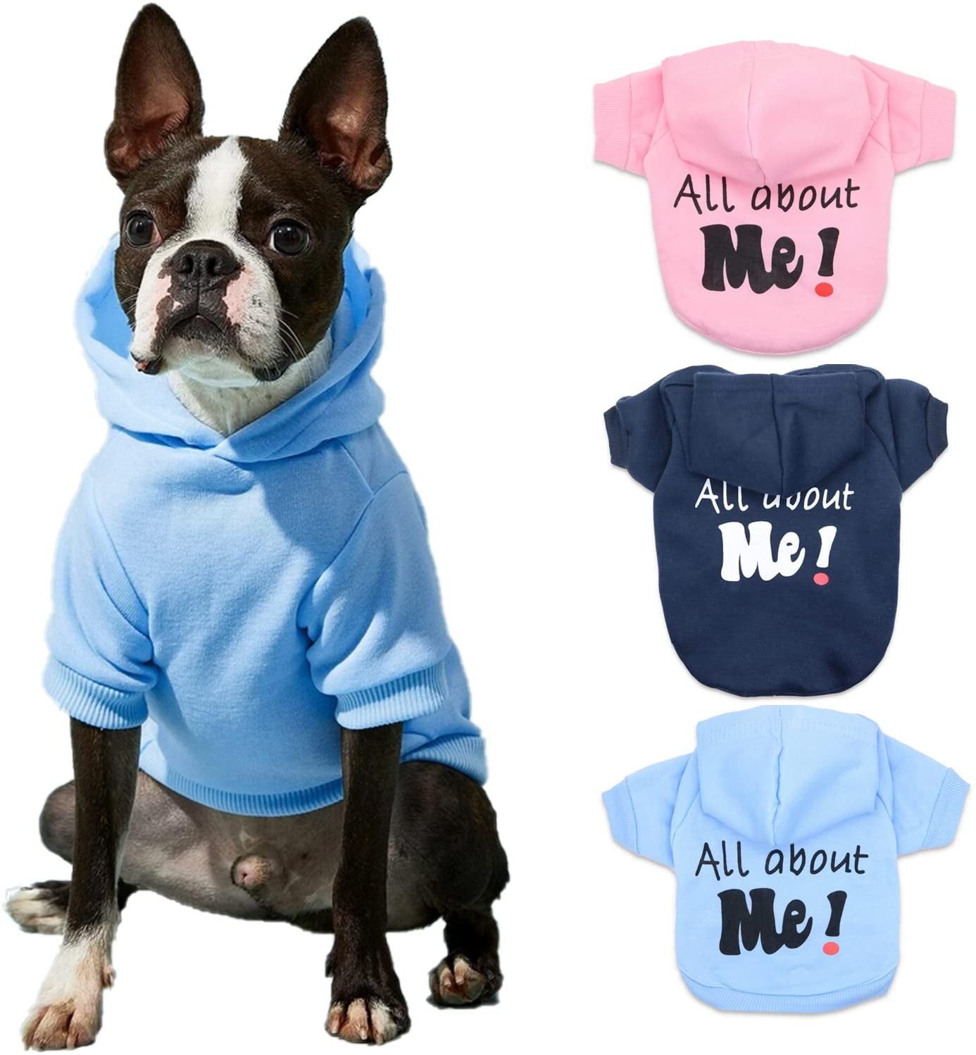 Small Dog Clothes for Small Dogs Girl Dog Sweatshirt Puppy Sweater Hoodies for Dogs, Pink, Small Animals & Pet Supplies > Pet Supplies > Dog Supplies > Dog Apparel DroolingDog Blue Medium 