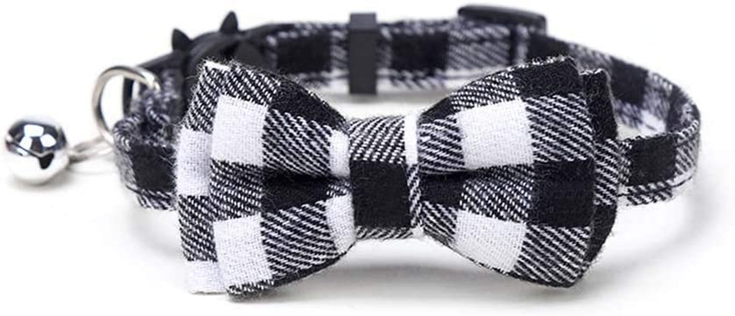 Colorful Plaid Small Dogs Collars Cat Necklaces, Pet Collars Dog Accessories Striped Bowknot Cat Collars(Orange) Animals & Pet Supplies > Pet Supplies > Dog Supplies > Dog Apparel QUNJUN Black,Multicolor  