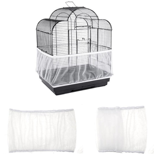 SESAVER Birdcage Cover Adjustable Bird Cage Seed Catcher Nylon Parrot Cage Skirt Washable and Reusable Mesh Pet Bird Cage Skirt Guard Cage Accessories for Square round Cage