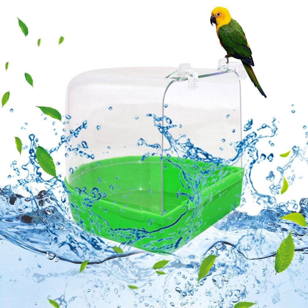 D-GROEE Bird Bath Box Bird Cage Accessory Supplies Bathing Parakeet Caged Bird Bathing Tub for Pet Small Birds Canary Parrot Parakeet Animals & Pet Supplies > Pet Supplies > Bird Supplies > Bird Cage Accessories D-GROEE   