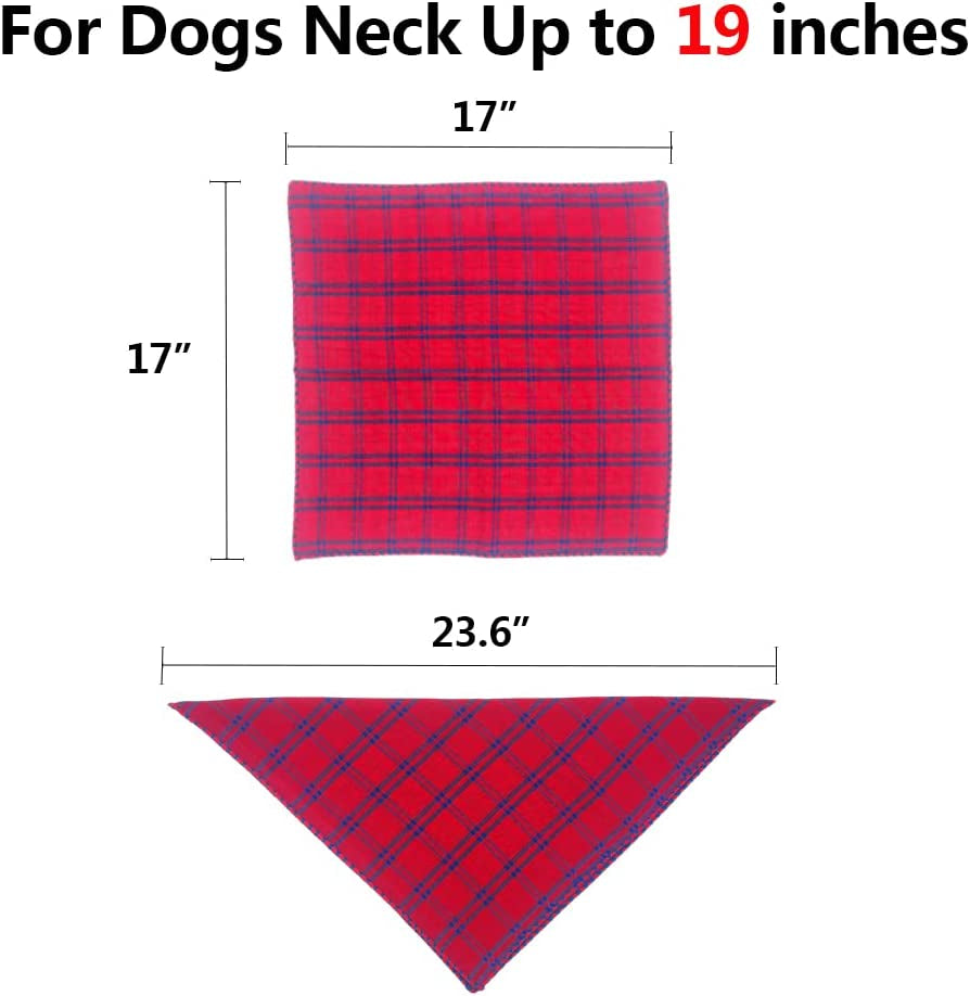 Topstarry 5 PCS Dog Bandanas Classic Plaid Pet Scarf Double Printing Triangle Bibs Adjustable Kerchief Set Birthday Gift Pet Costume Accessories Decoration for Small Medium Large Dogs Puppy Cats