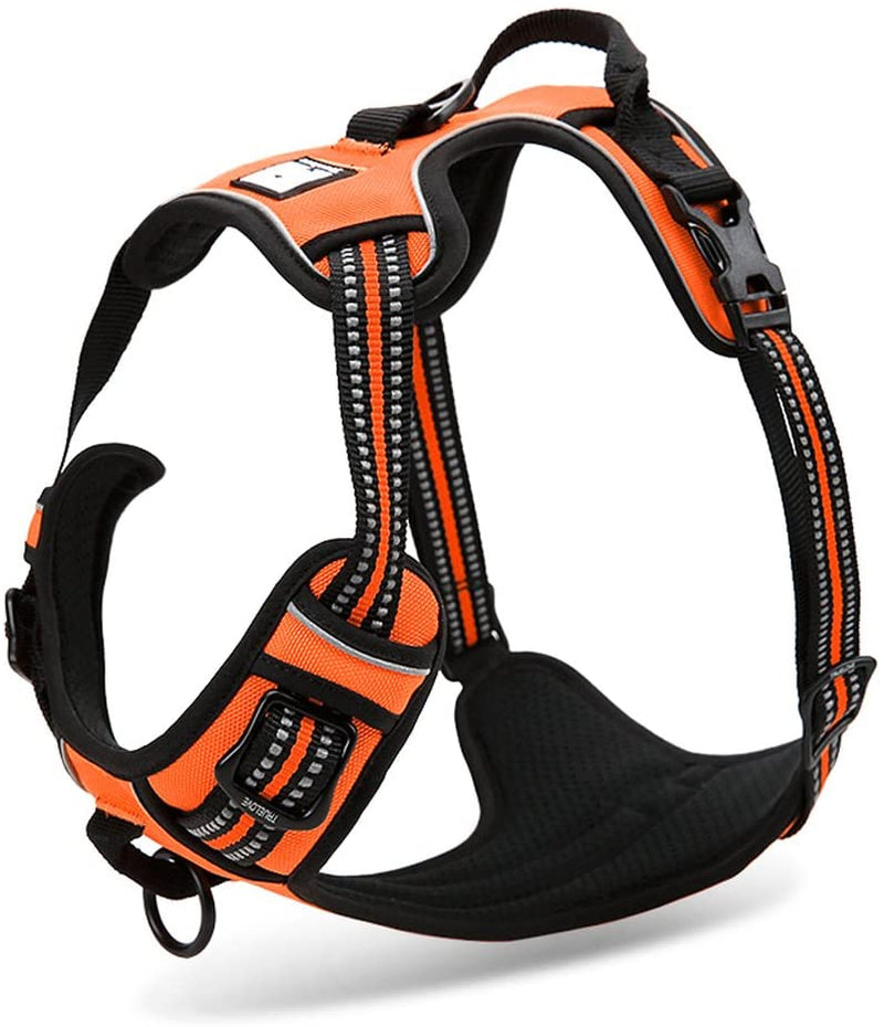 SGODA Dog Harness Reflective Dog Vest Harness No Pull Pet Harness with Handle for Large Dogs, Orange Animals & Pet Supplies > Pet Supplies > Dog Supplies > Dog Apparel SGODA Orange Medium Chest 22-27" 