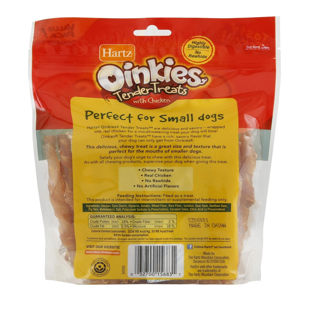 Hartz Oinkies Rawhide-Free Tender Treats for Small and Senior Dogs, Chicken, 13.3Oz (36 Count) Animals & Pet Supplies > Pet Supplies > Dog Supplies > Dog Treats Hartz Mountain Corp   