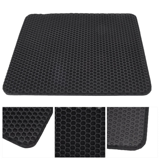 Fugacal Cat Litter Box Mat,Cat Litter Trapping Mat,Cat Litter Mat EVA anti Slip Double Layer Scatter Control Cat Litter Trapping Pad for Cat Litter Box Animals & Pet Supplies > Pet Supplies > Cat Supplies > Cat Litter Box Mats Fugacal Black  