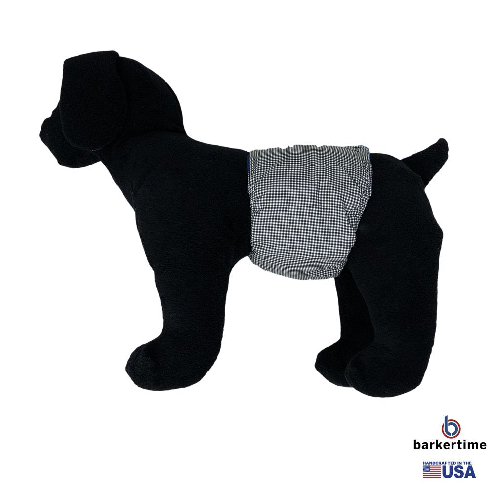 Barkertime Black and White Gingham Washable Dog Belly Band Male Wrap - Made in USA Animals & Pet Supplies > Pet Supplies > Dog Supplies > Dog Diaper Pads & Liners Barkertime   