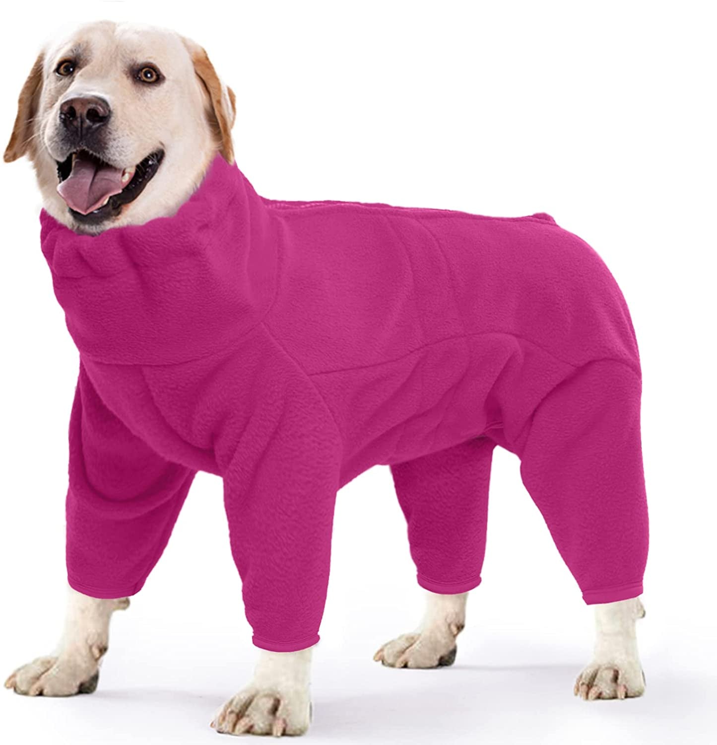 ROZKITCH Dog Winter Coat Soft Fleece Pullover Pajamas, Pet Windproof Warm Cold Weather Jacket Vest Cozy Onesie Jumpsuit Apparel Outfit Clothes for Small, Medium, Large Dogs Walking Hiking Travel Sleep Animals & Pet Supplies > Pet Supplies > Dog Supplies > Dog Apparel ROZKITCH Pink XXX-Large 