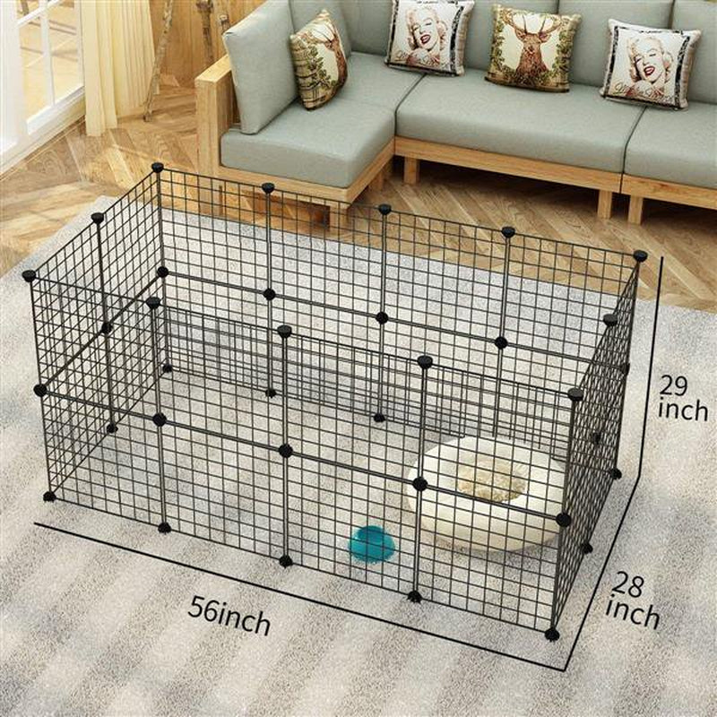 Goodworld Pet Playpen, Small Animal Cage Indoor Portable Metal Wire Yard Fence for Small Animals, Guinea Pigs, Rabbits Kennel Crate Fence Tent Black, 24 Animals & Pet Supplies > Pet Supplies > Dog Supplies > Dog Kennels & Runs FF65436366   